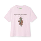Emotionally Unavailable But Present Oversized Cat Tee