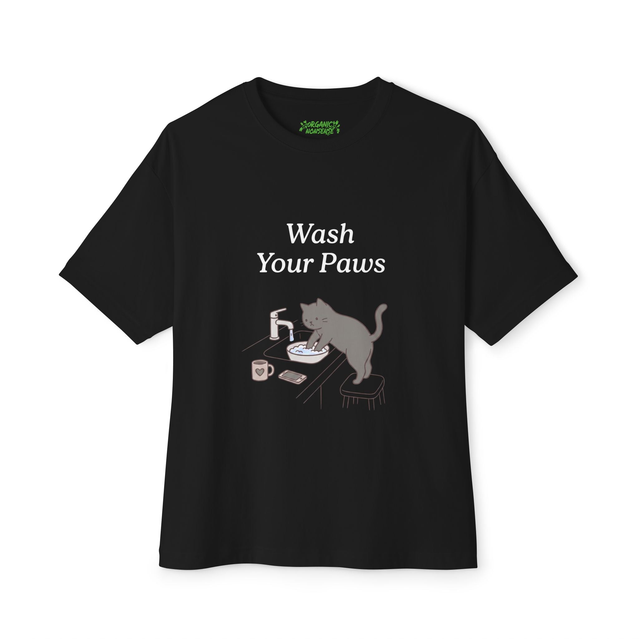 Wash Your Paws Oversized Cat Tee