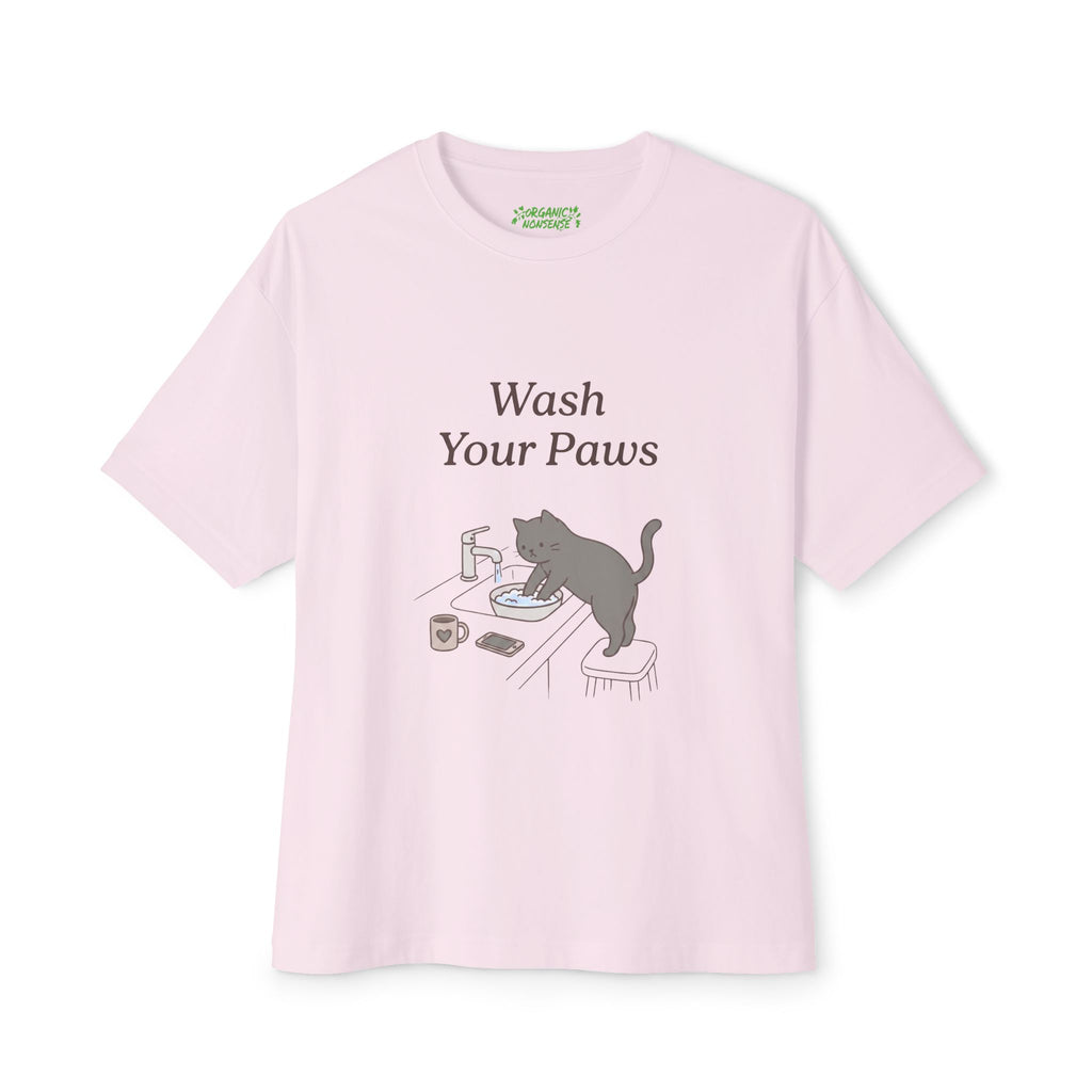 Wash Your Paws Oversized Cat Tee