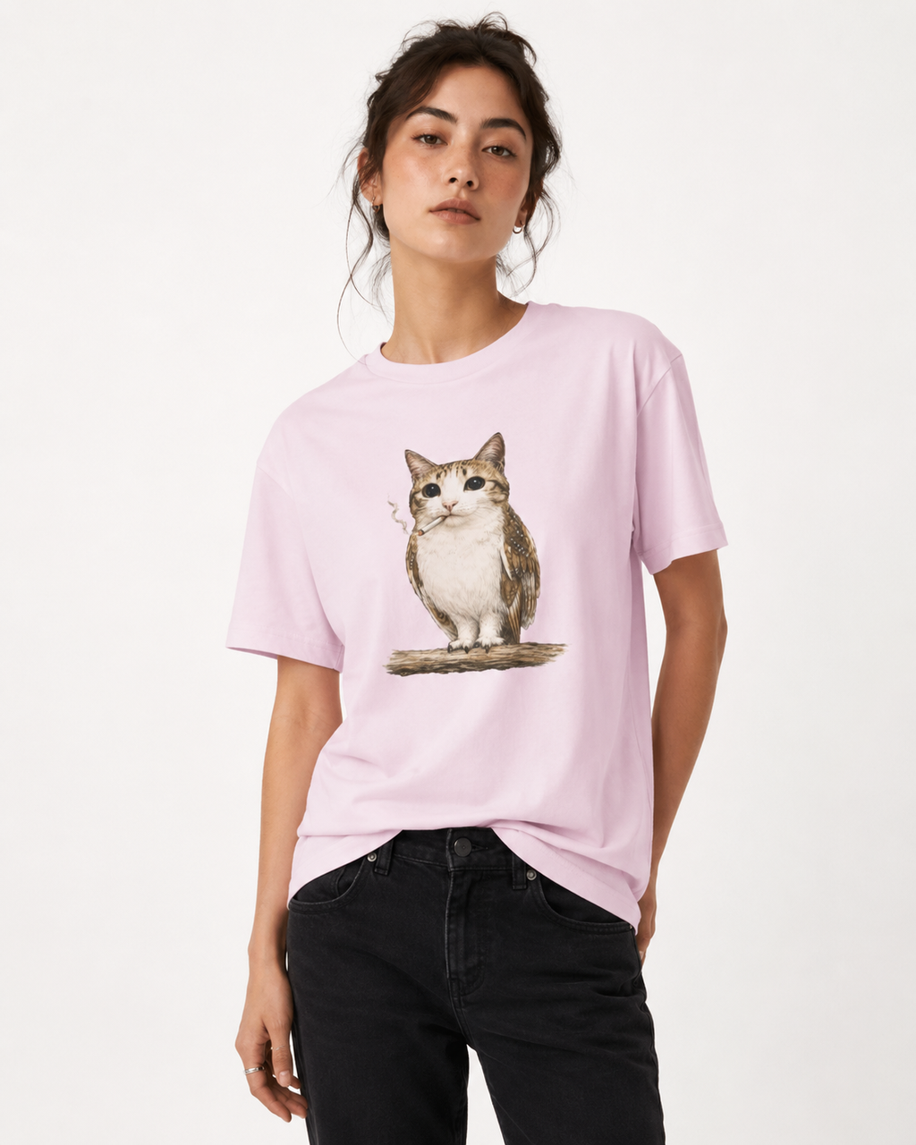 Meowl Smoking Oversized Tee