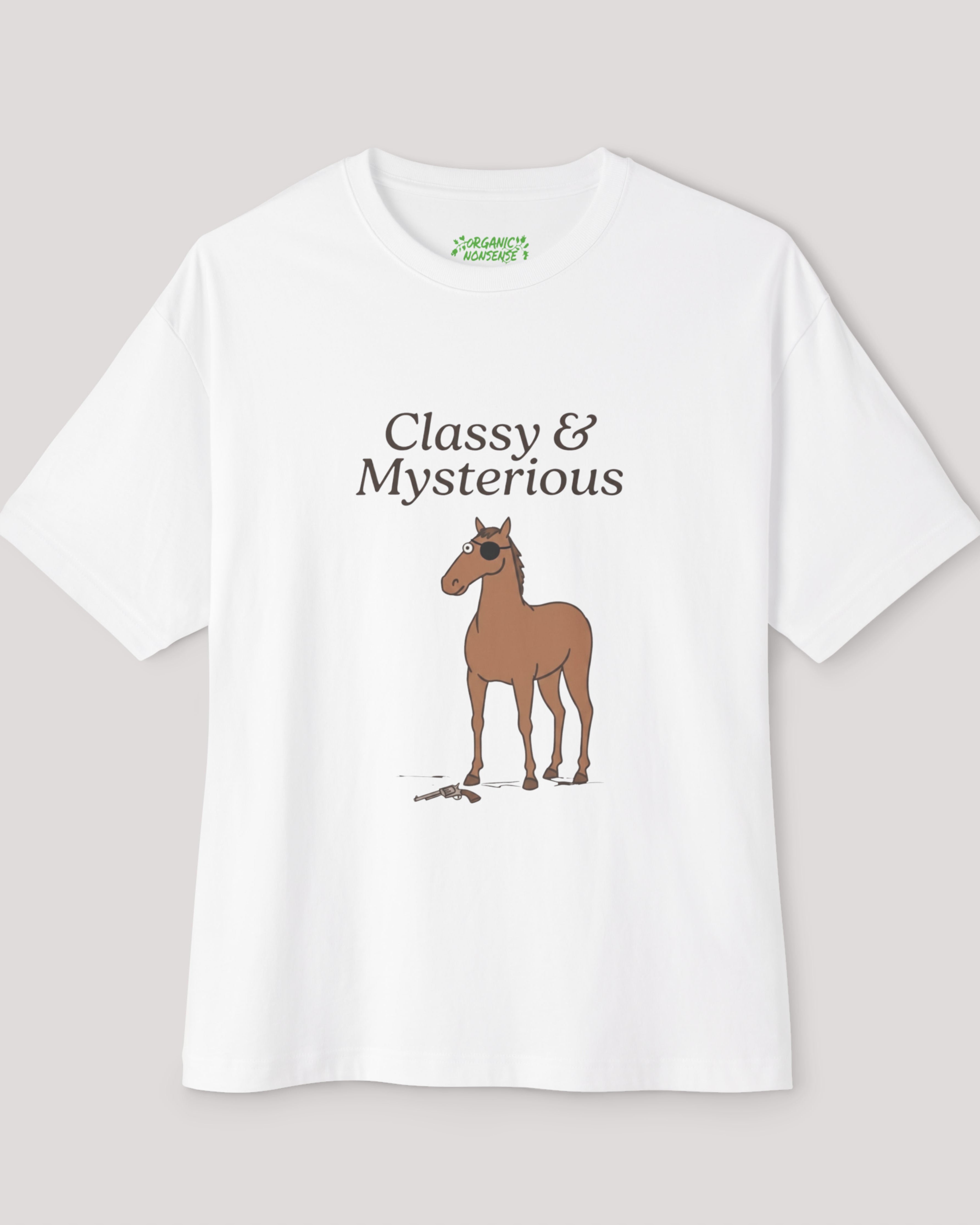 Classy & Mysterious Oversized Horse Tee