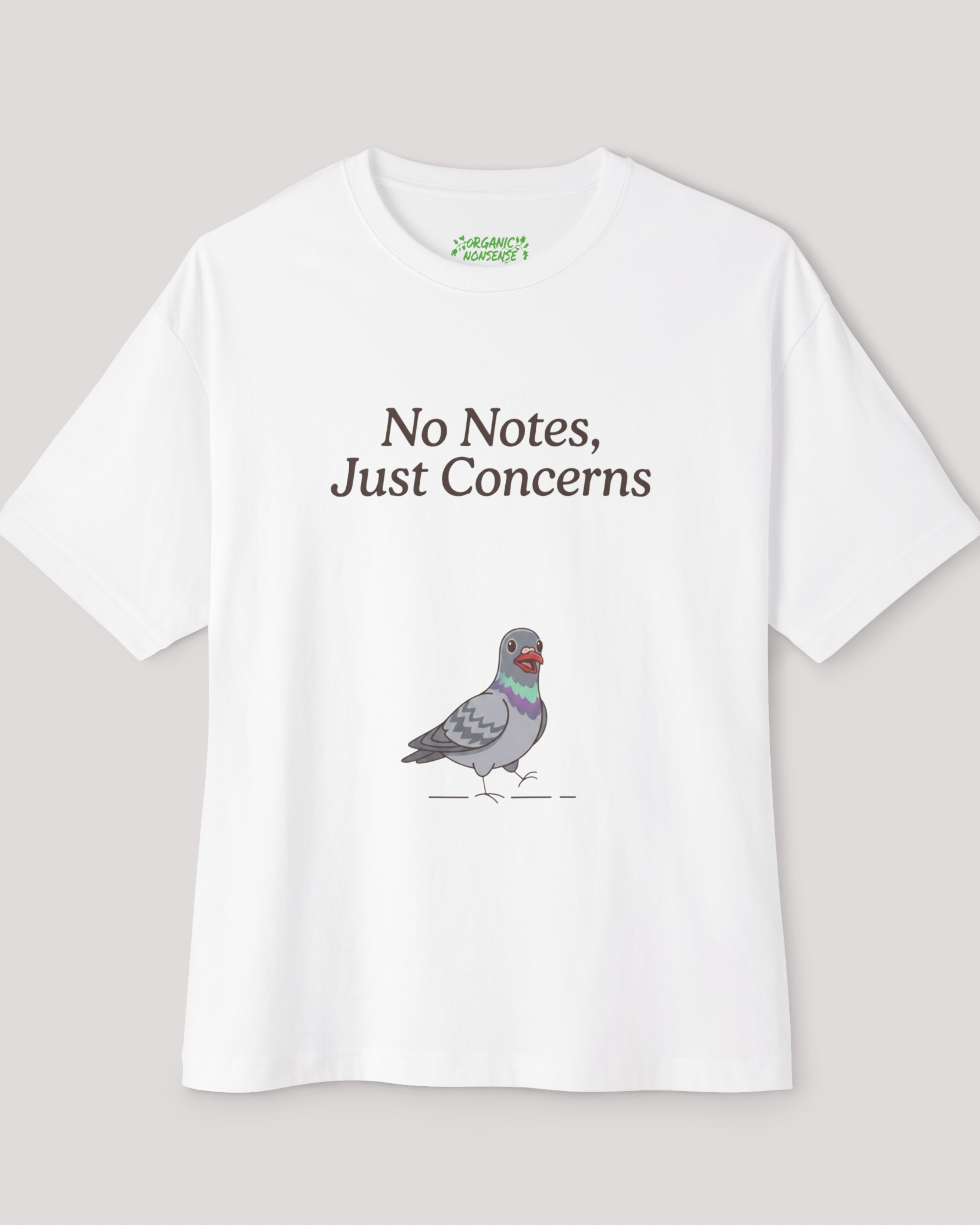 No Notes, Just Concerns Oversized Pigeon Tee