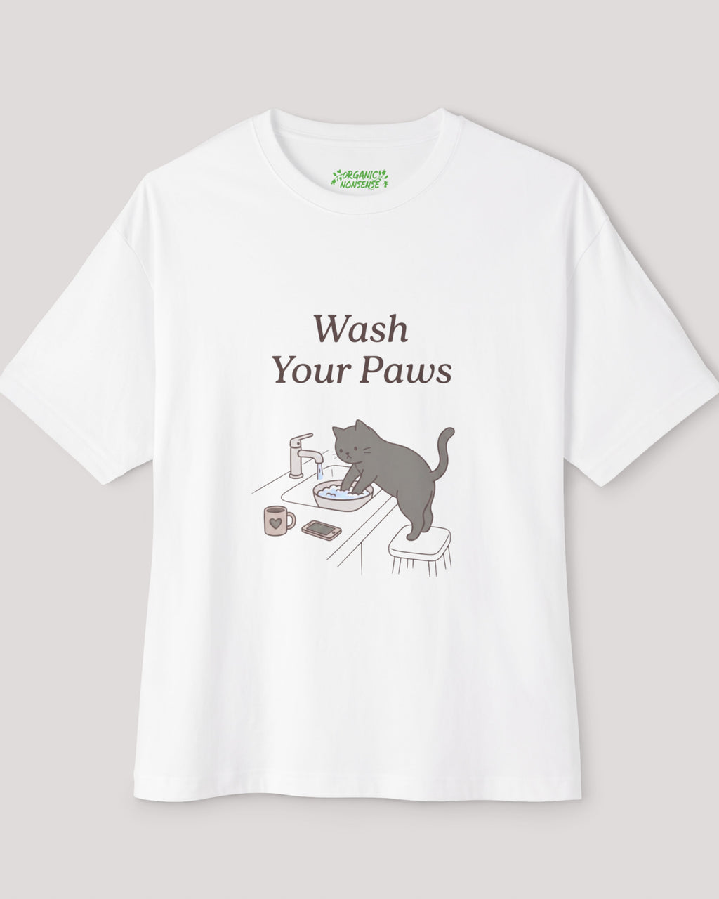 Wash Your Paws Oversized Cat Tee